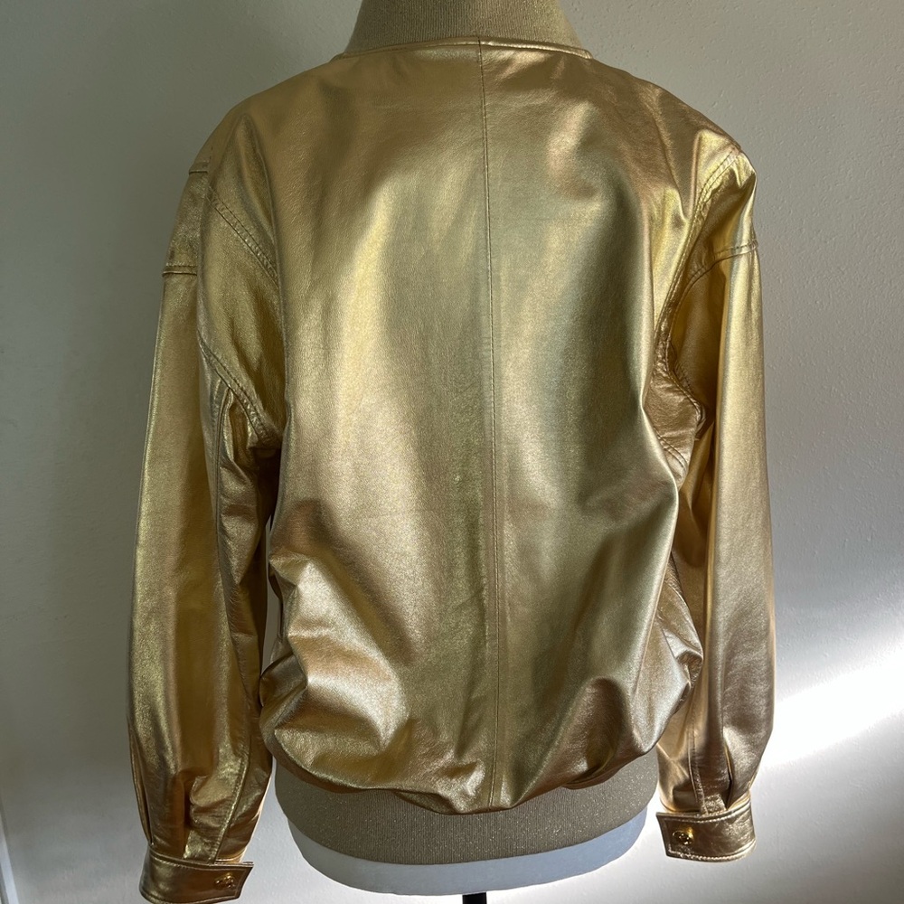 Celine Shimmering Gold Bomber Jacket - Picture 4 of 11